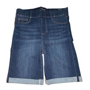 Liverpool Los Angeles Pull-on Cuffed Dark Wash Denim Bermuda Shorts-Size 8-GUC